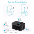 ORICO HDD Clone Docking Station USB 3.0 to SATA 3.0 Dual Bay Hard Drive Docking Station for 2.5/3.5 inch HDD SSD Case for PC