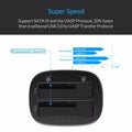 ORICO HDD Clone Docking Station USB 3.0 to SATA 3.0 Dual Bay Hard Drive Docking Station for 2.5/3.5 inch HDD SSD Case for PC