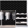 45cm wide by 10m long black bricks Self-adhesive Wallpaper Waterproof Pvc With Glue Plain Wall Stickers Renovation Background Sticker For Home
