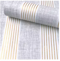 10M*45CM PVC Self Adhesive Gold Stripes Design Wallpaper Home Decor Sticker
