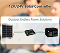 PWM Solar Charge Controller 12V/24V Battery Regulator Solar Panel Controller LCD Display