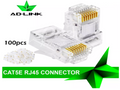 AD-LINK CAT5E RJ45 Connectors (100pcs Clear)