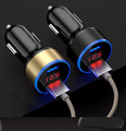 Original Dual Ports 3.1A 12V/24V Dual USB Car Charger Digital Display For iPhone X 8 7 Xiaomi Samsung Fast Charging Voltage Monitoring Universal
