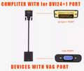 Ipason DVI to VGA Adapter, Converter, Cable Male to Female for TV PC Display Monitor 1080P HD