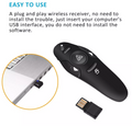 RF 2.4GHz Wireless Presenter Remote Presentation USB Control PowerPoint PPT Clicker With AAA Battery