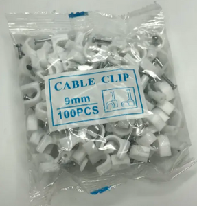 White Cable Clip 9mm 100pcs