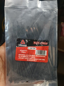 CABLE TIE BLACK 2.5X100 (100PCS)