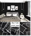 45cm wide by 10m long black bricks Self-adhesive Wallpaper Waterproof Pvc With Glue Plain Wall Stickers Renovation Background Sticker For Home