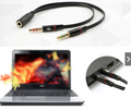3.5mm Stereo Audio Female to 2 Male Headset Microphone Y Splitter Cable Adapter