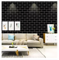 45cm wide by 10m long black bricks Self-adhesive Wallpaper Waterproof Pvc With Glue Plain Wall Stickers Renovation Background Sticker For Home