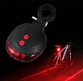 Bike Tail Light 5-LED Rear Light Turn Signals Bicycle Cycling Projector Safety Warning Lamp Back Flashlight (Red)