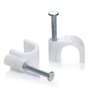 White Cable Clip 8mm 100pcs