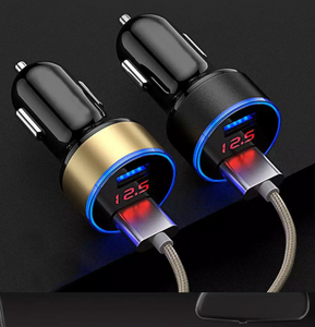 Original Dual Ports 3.1A 12V/24V Dual USB Car Charger Digital Display For iPhone X 8 7 Xiaomi Samsung Fast Charging Voltage Monitoring Universal