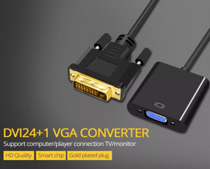 Ipason DVI to VGA Adapter, Converter, Cable Male to Female for TV PC Display Monitor 1080P HD