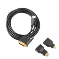 HDMI to DVI Monitor Display Cable with Micro HDMI Mini HDMI Converter (black)(1m)